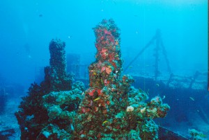 One angle of the USS Spiegel Grove, "crown jewel" of artificial reefs in Key Largo.