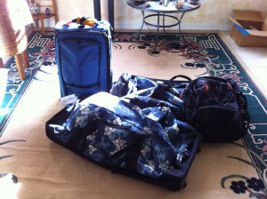 Total luggage for our 19 day trip. Two rolling duffels, backpack, and carry-on. 