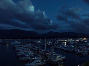 Cairns Harbor at Night. View from our room.