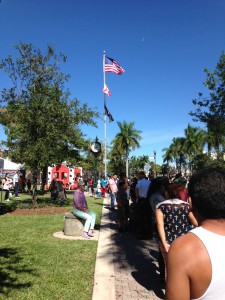 Crowd Waiting for Veterans Day Parade 