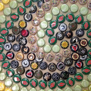 Close-up Of A Section Of The Bottle Cap Mosaic